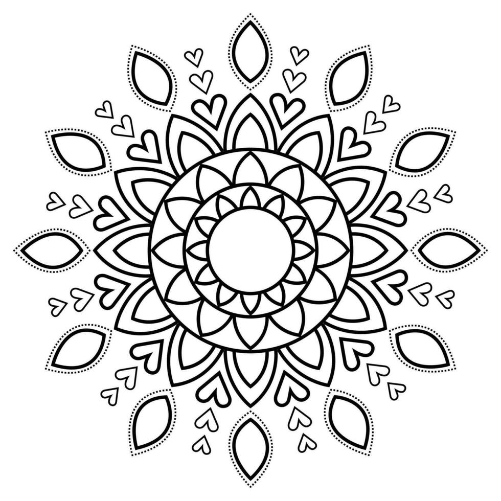 mandala coloring pages - easy mandala coloring page - simple mandala coloring page - coloring page vector