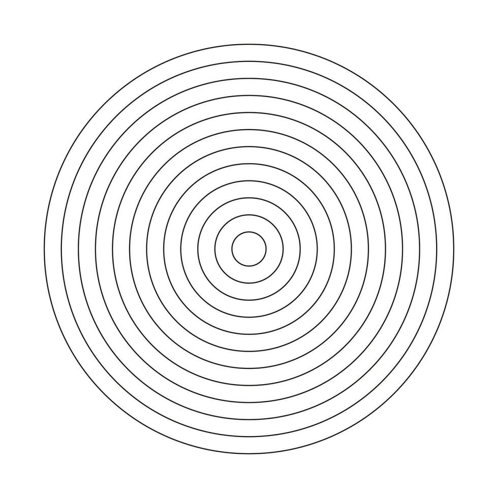 Wheel of life or habits tracker template. Polar grid of 11 concentric circles. Circle diagram divided on segments. Simple blank polar graph paper. Vector illustration.