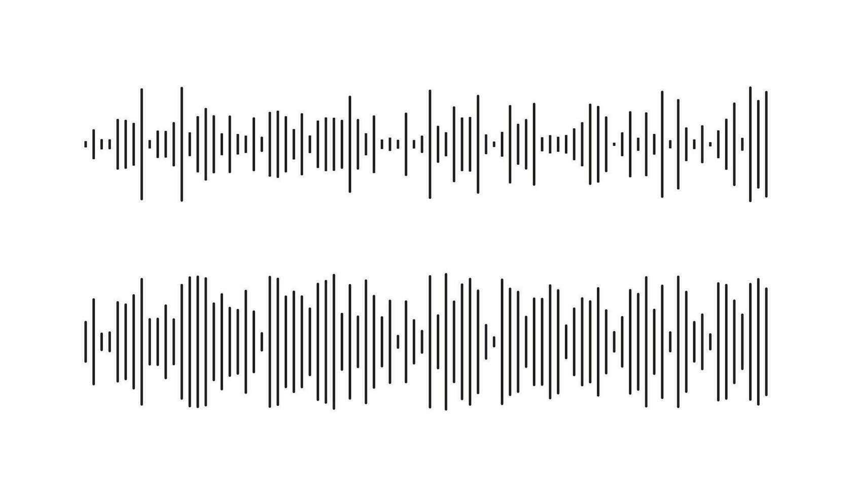 Set of voice message template. Equalizer symbols. Audio chat speech sound wave icons. Elements for mobile messenger, podcast online radio interface, music player or app. Waveform patterns. Eps. vector