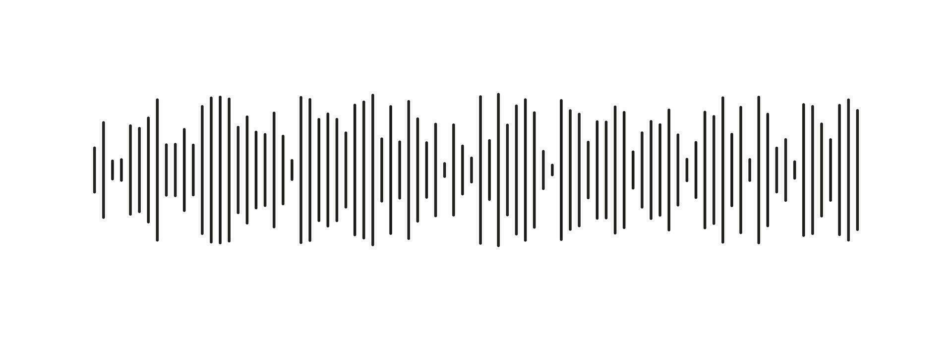 Voice message template. Audio chat speech sound wave icon. Equalizer symbol. Element for mobile messenger, podcast online radio interface, music player or app. Waveform pattern. Vector illustration.