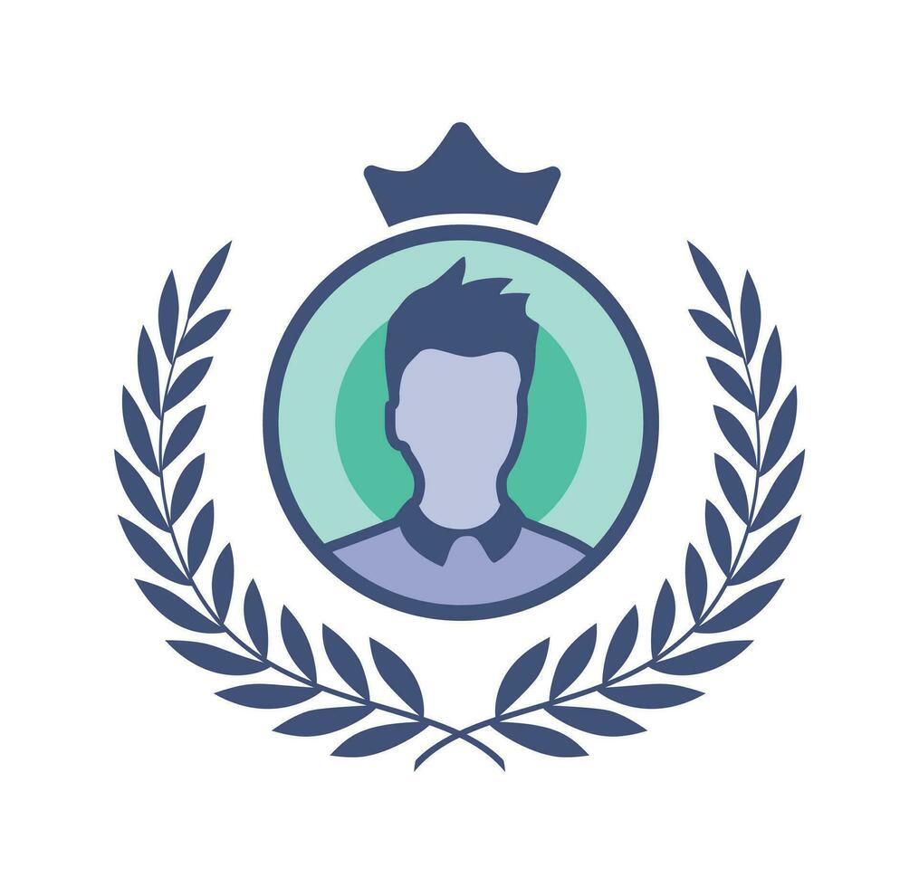 Avatar of the winner. Winner frame vector