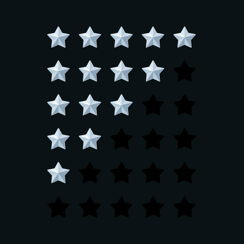 Star rating. Five star product rating customer review vector