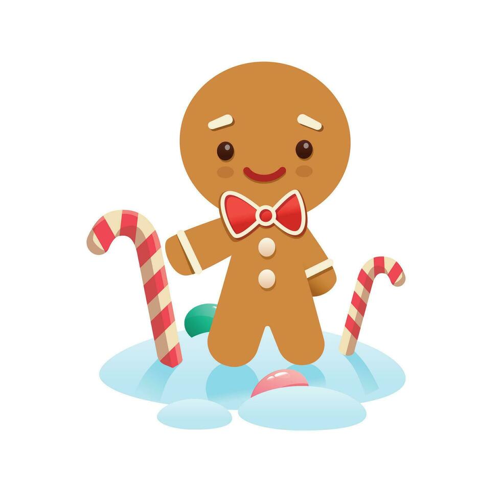 Illustration of a cute gingerbread man vector