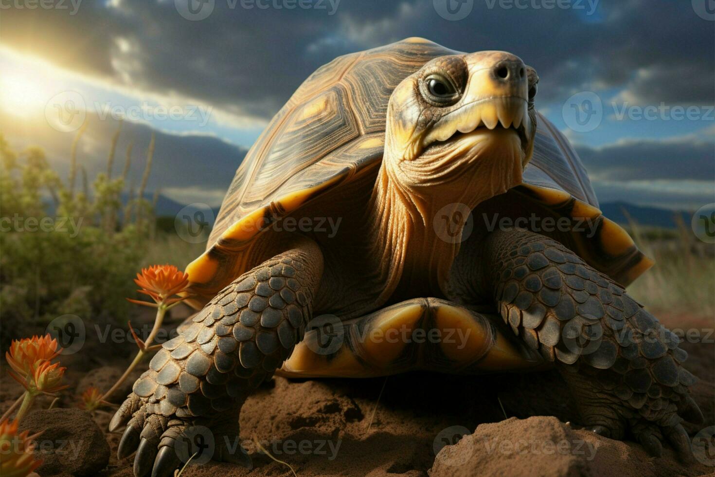 AI generated Grounded grace tarantulas portrait against a stone backdrop revealed photo