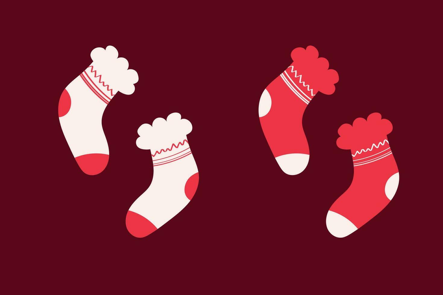 Flat vector illustration of winter wool socks