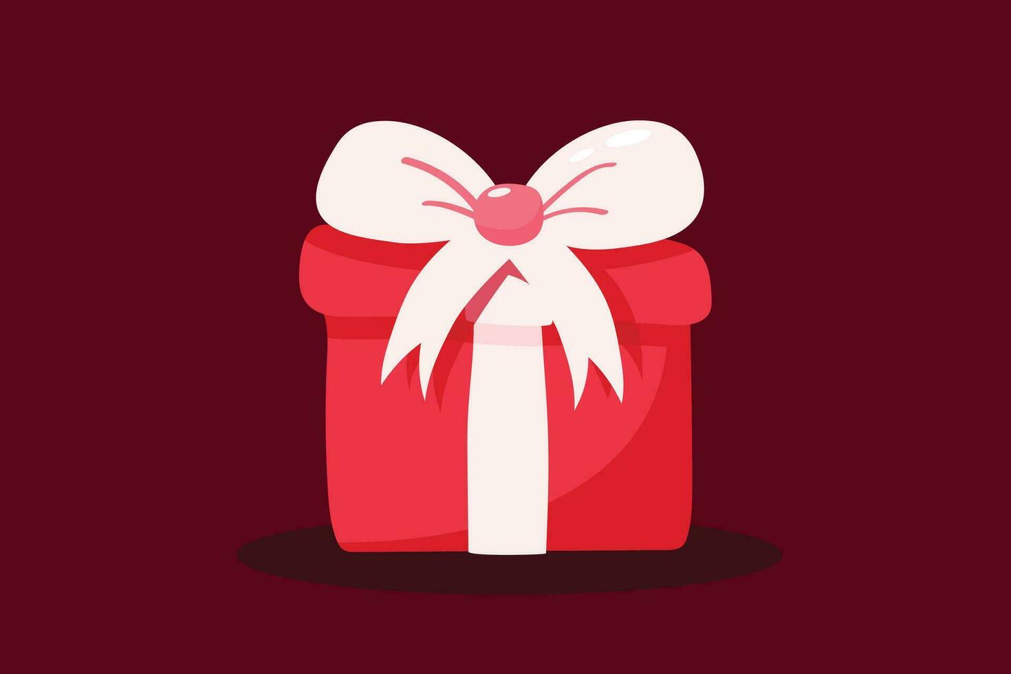 vector christmas gift box in flat design