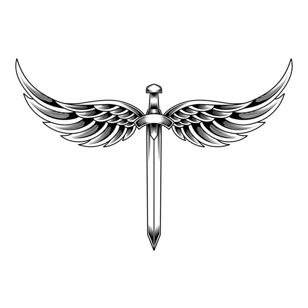 sword with wings vector