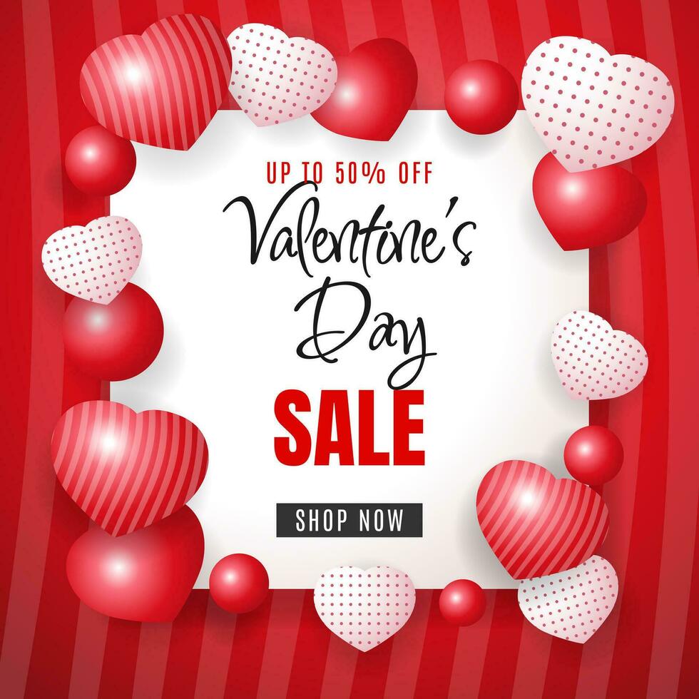 Valentines day store discount promotion with white space. - Vector. vector