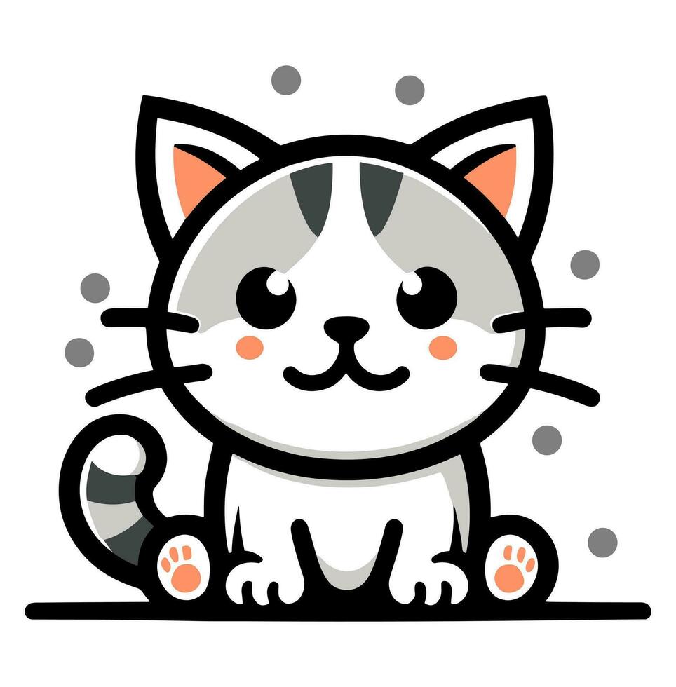 Free vector cute cat sitting cartoon vector icon illustration