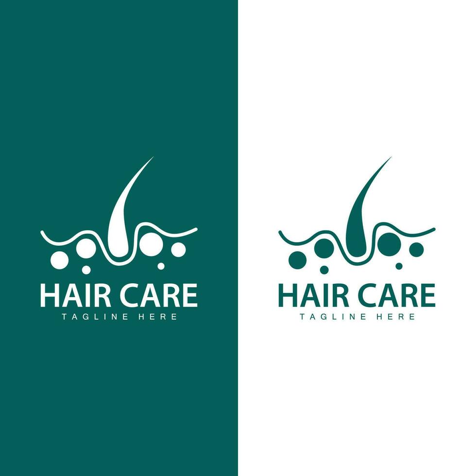 Hair care logo design simple hair skin care silhouette illustration vector template