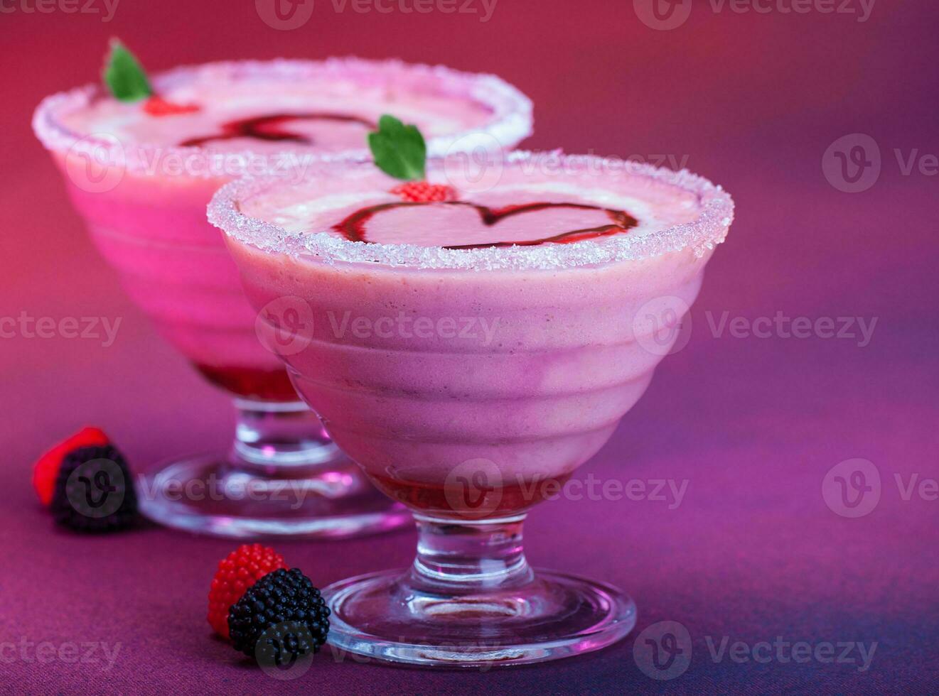 Romantic berry dessert photo