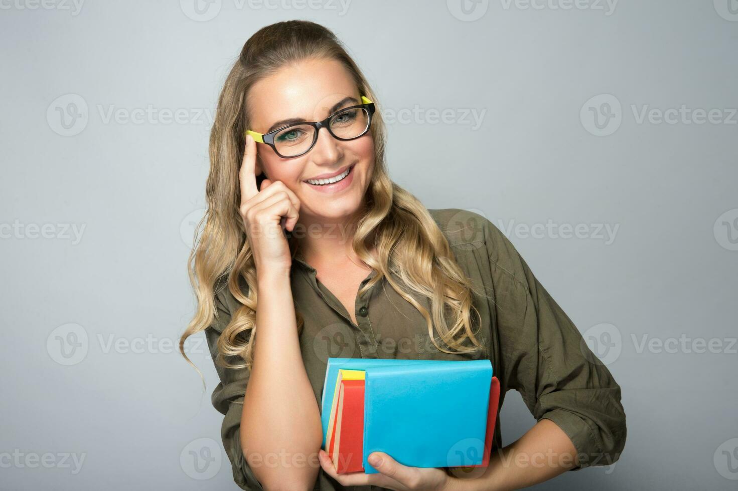 Happy student girl portrait photo