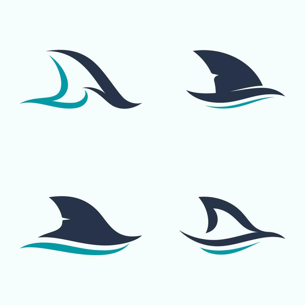 tiburón aleta logo símbolo vector ilustración