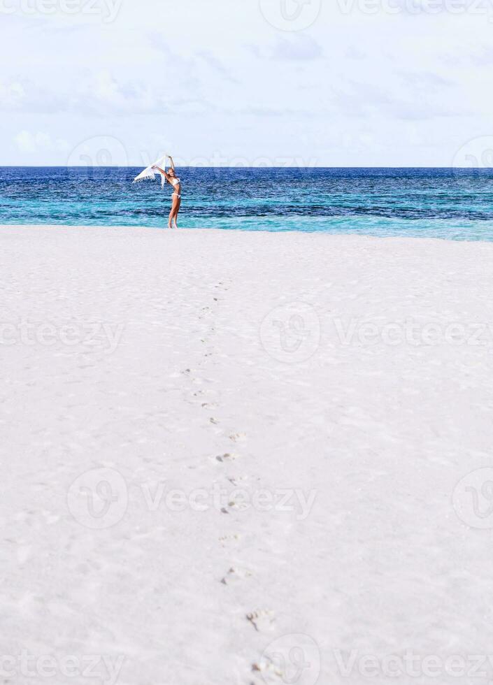 Enjoying vacation on the beach photo