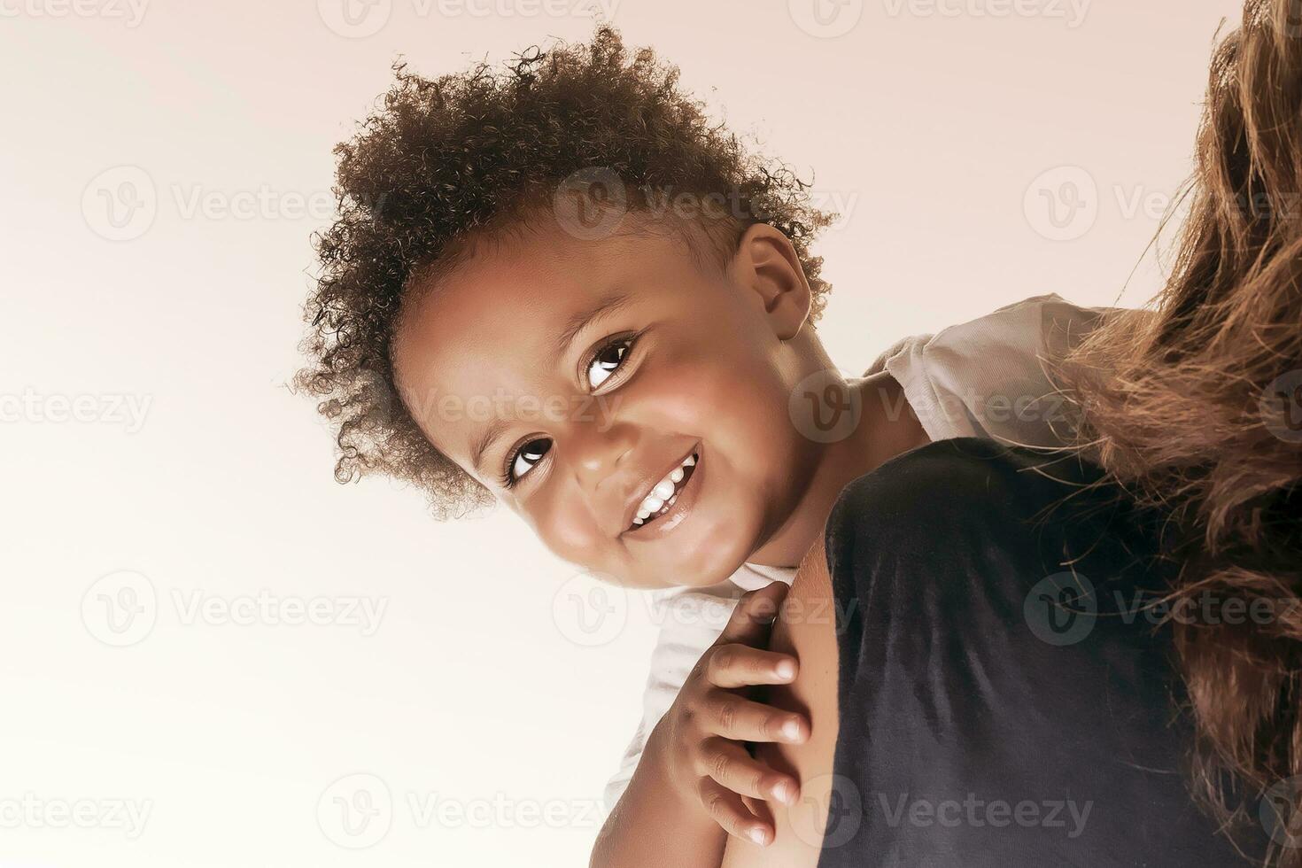 Cute little boy with mother photo