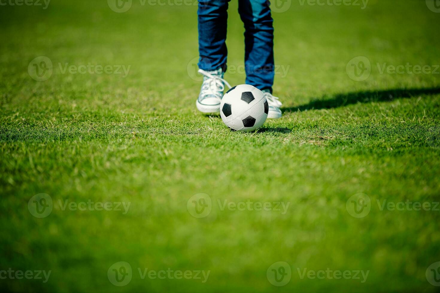 Playing football concept photo