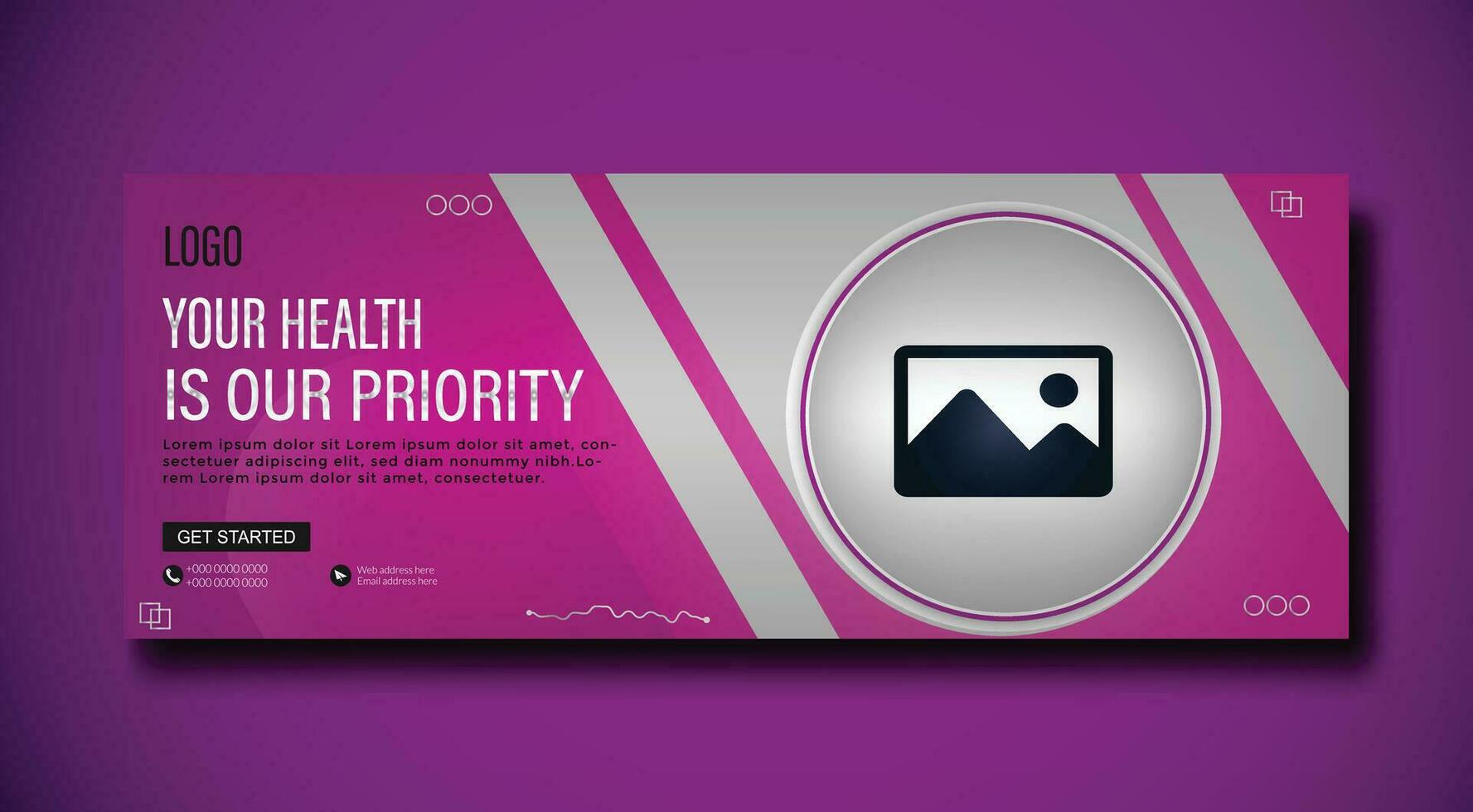 Medical health care cover and banner template vector design