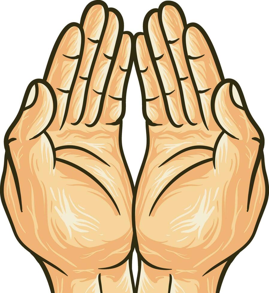 Praying Hand Illustration vector