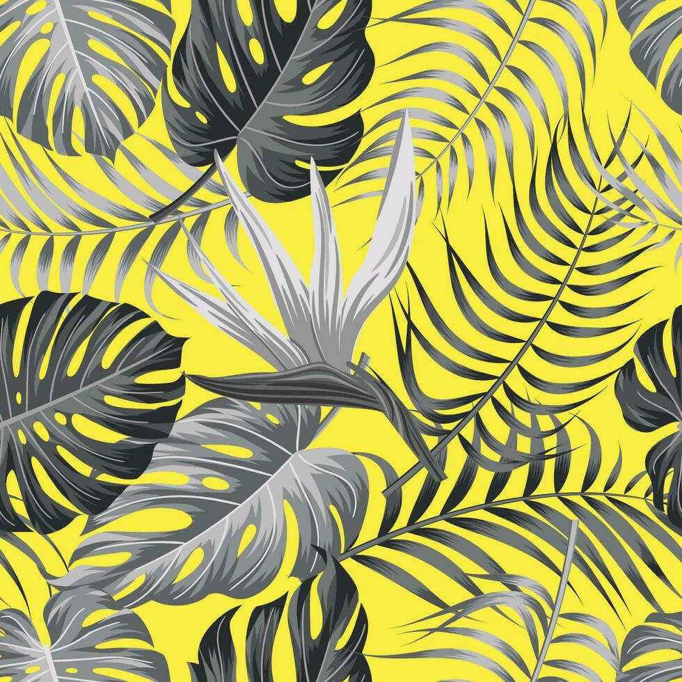 Floral seamless pattern with leaves. tropical background vector