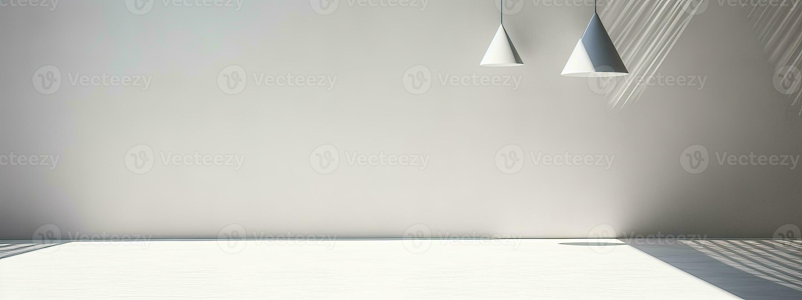 AI generated Minimal abstract light gray background for product presentation. Shadow and light from windows on photo