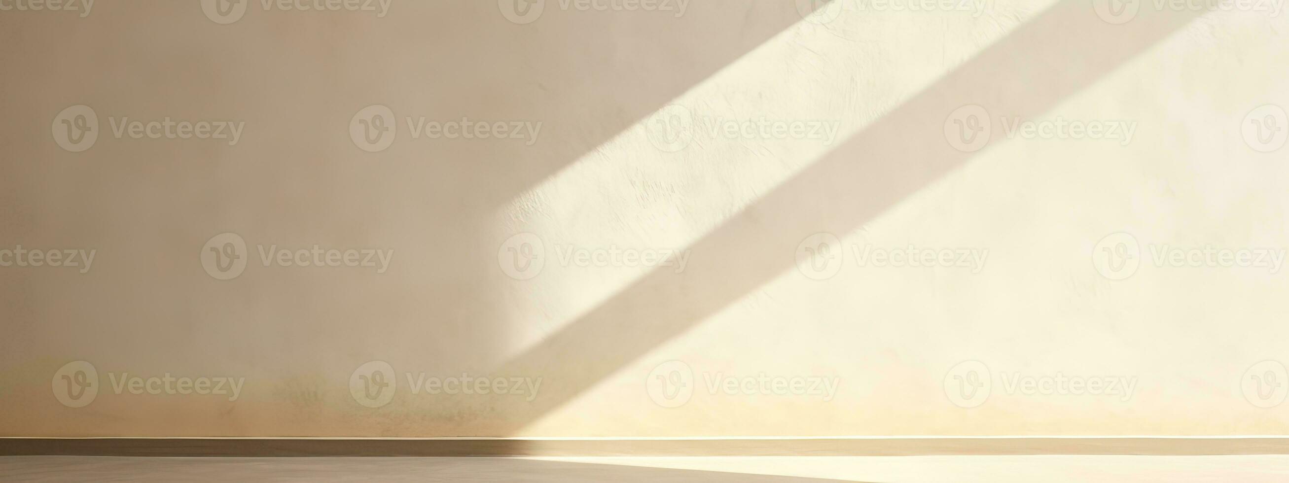 AI generated Minimal abstract background for product presentation. Shadow on beige plaster wall photo