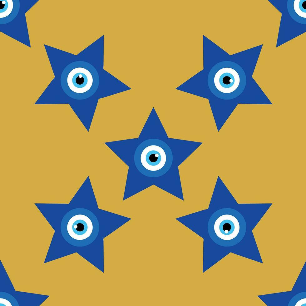 Evil eye magic seamless pattern. Symbol of protection, Turkish souvenir vector