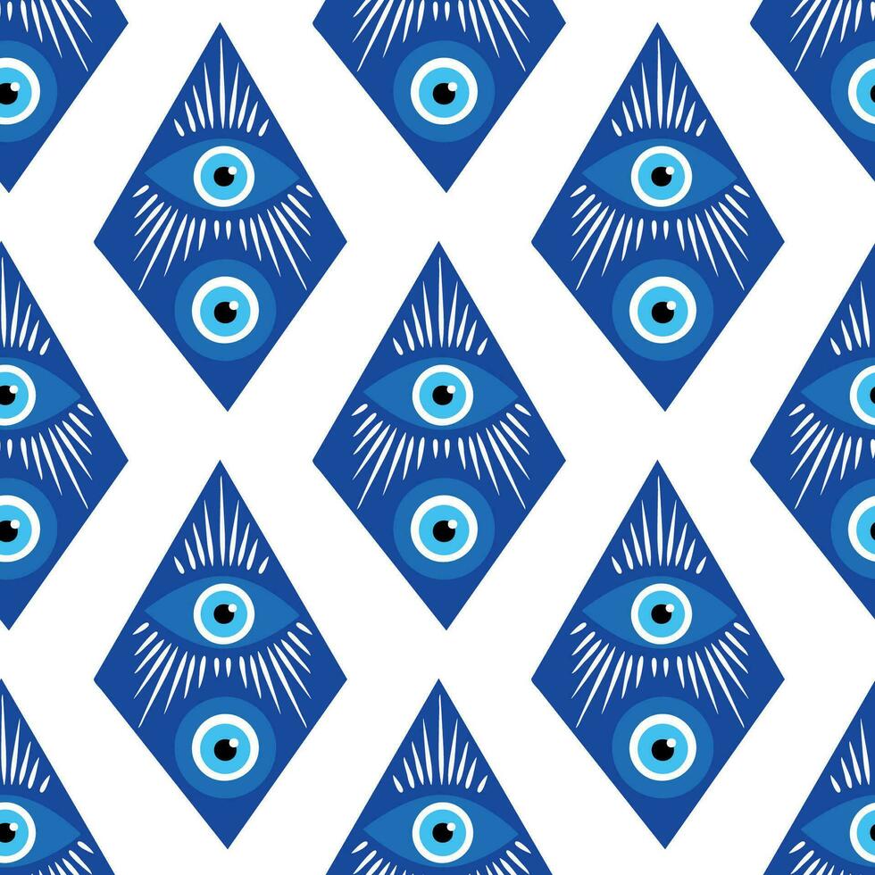 Evil eye magic seamless pattern. Symbol of protection, Turkish souvenir vector