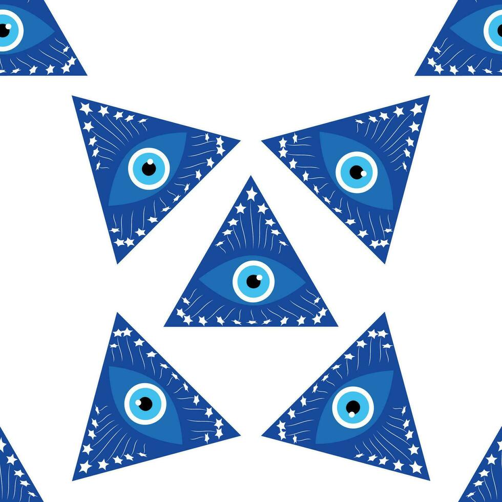 Evil eye magic seamless pattern. Symbol of protection, Turkish souvenir vector