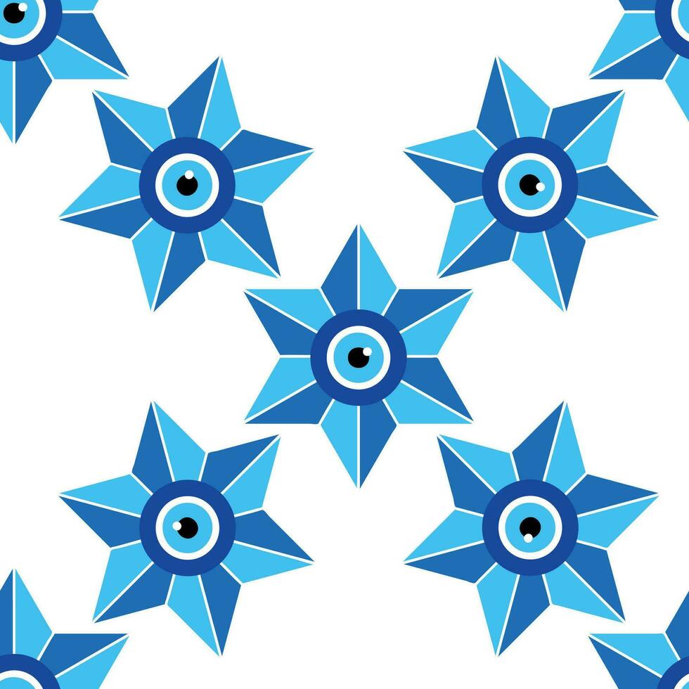Evil eye magic seamless pattern. Symbol of protection, Turkish souvenir vector