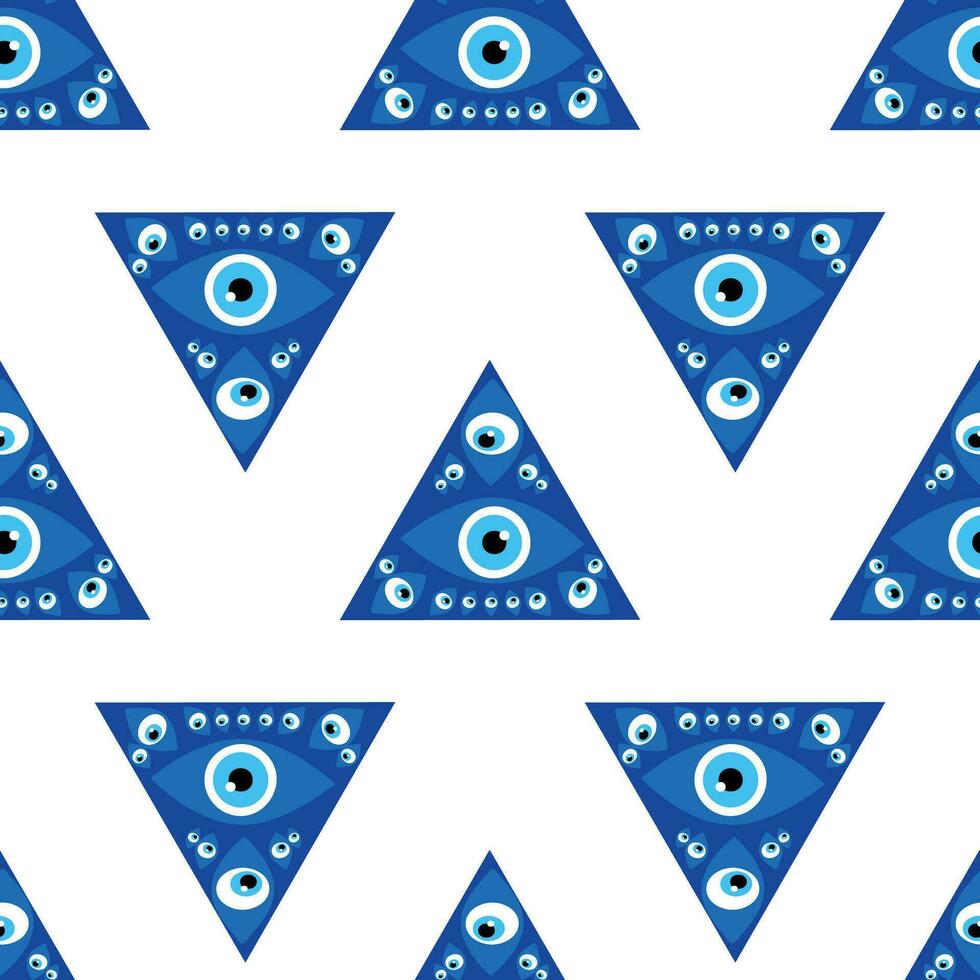 Evil eye magic seamless pattern. Symbol of protection, Turkish souvenir vector