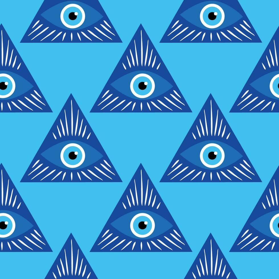 Evil eye magic seamless pattern. Symbol of protection, Turkish souvenir vector