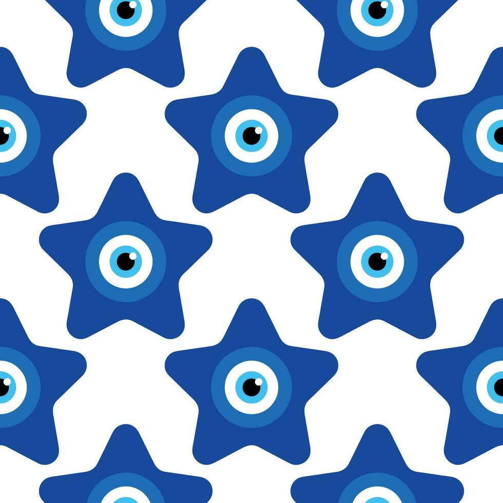 Evil eye magic seamless pattern. Symbol of protection, Turkish souvenir vector