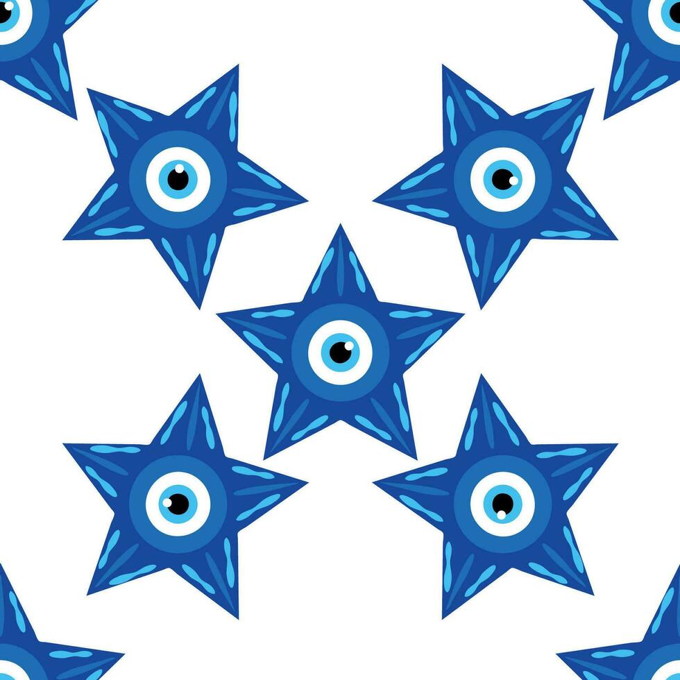 Evil eye magic seamless pattern. Symbol of protection, Turkish souvenir vector