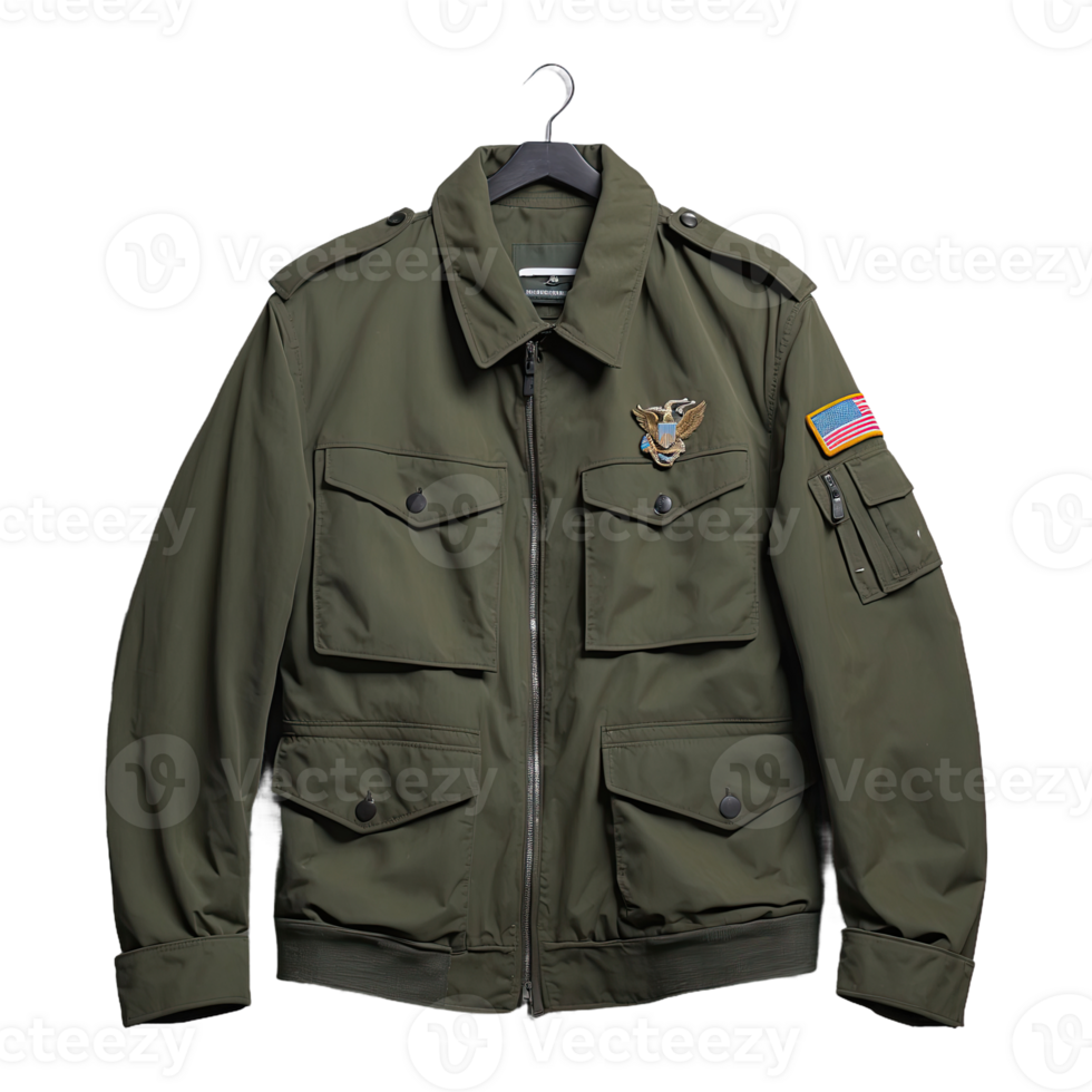 AI generated Jacket Military isolated on transparent background png