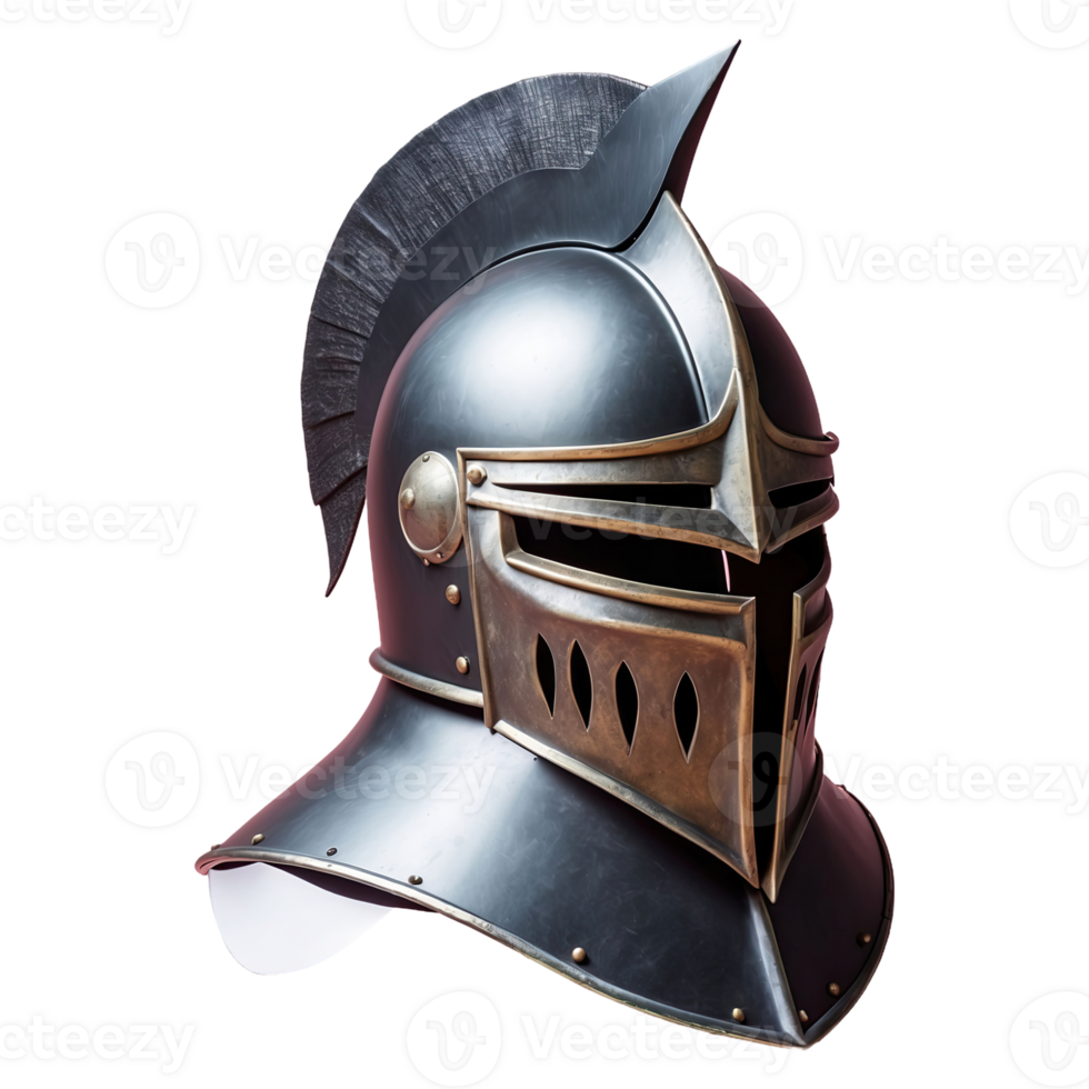 AI generated Knight Helmet isolated on transparent background png