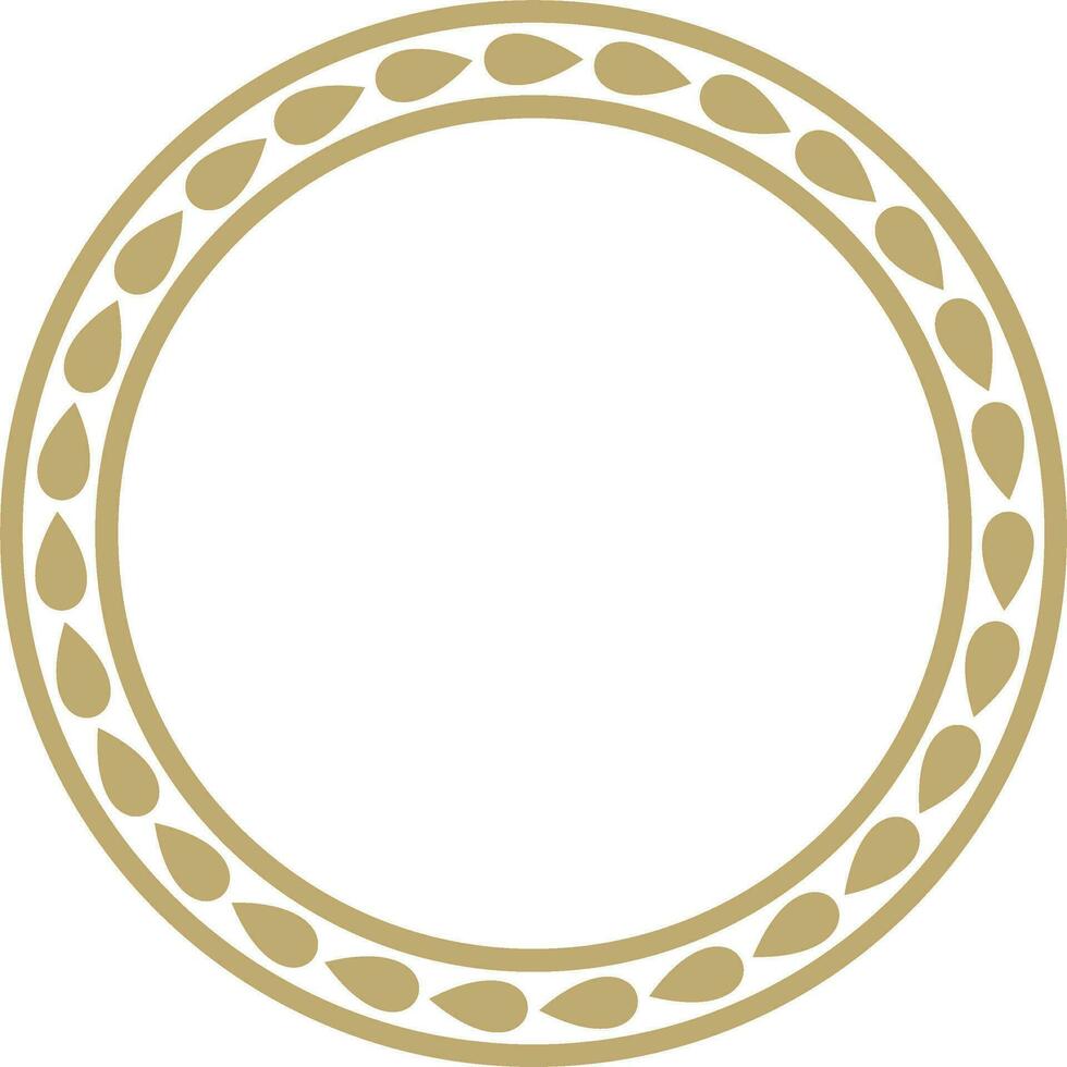 Vector golden round Jewish ornament. Star of David. Semitic circle, ring. Jerusalem