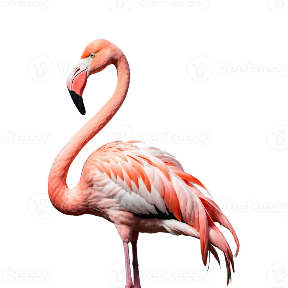 ai generiert Flamingo Vogel isoliert auf transparent Hintergrund png