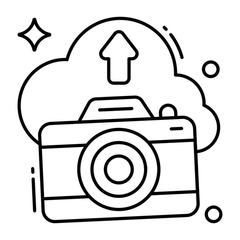 un único diseño icono de nube cámara vector