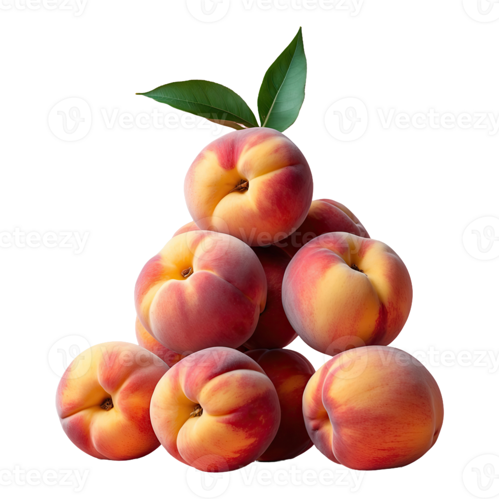 AI generated group of peach fruit sitting on top of each other isolated on transparent background png