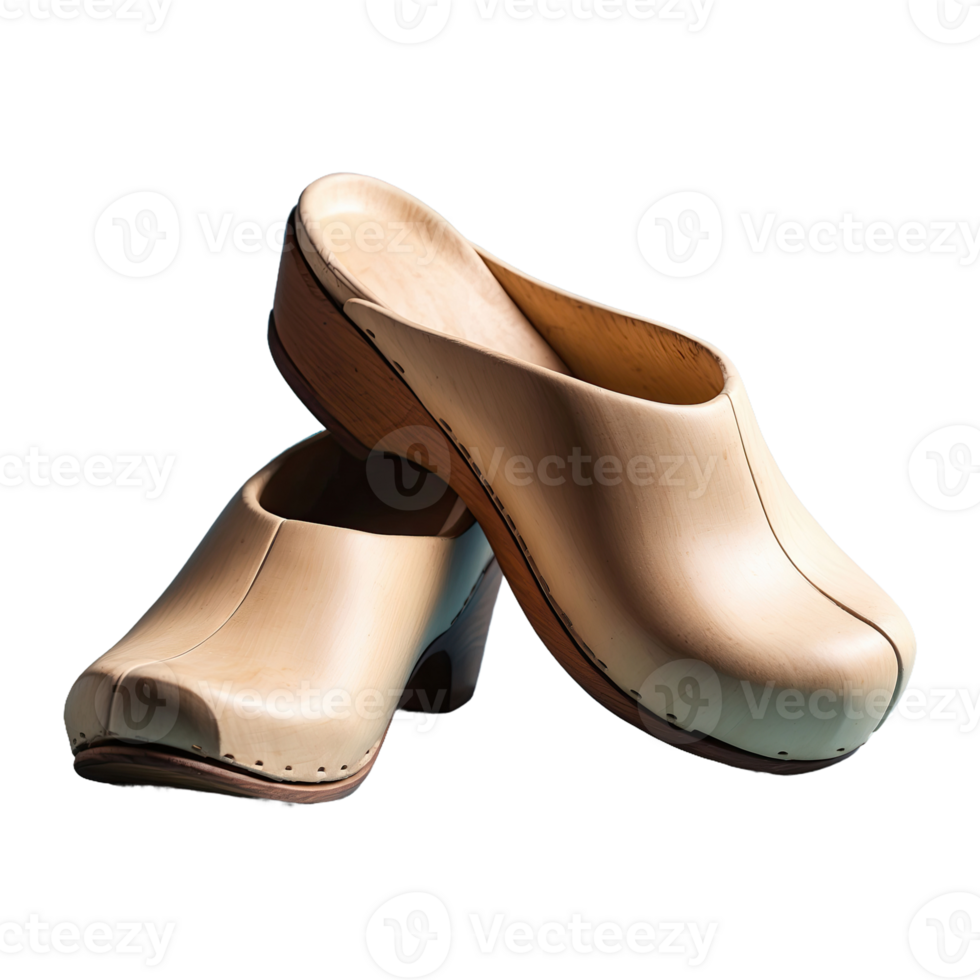 AI generated Wooden Shoes isolated on transparent background png