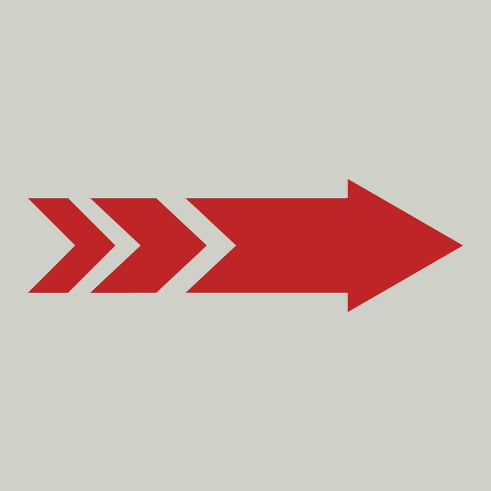 Gradient red arrow isolated vector