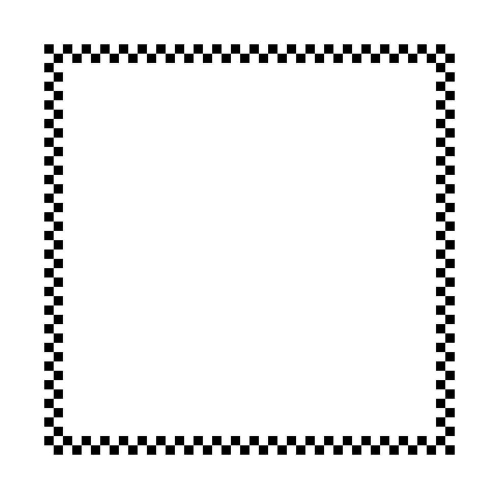 Square checker frame. Racing chess border. Design for text for start, finish or winner. Isolated vector illustration on white background.