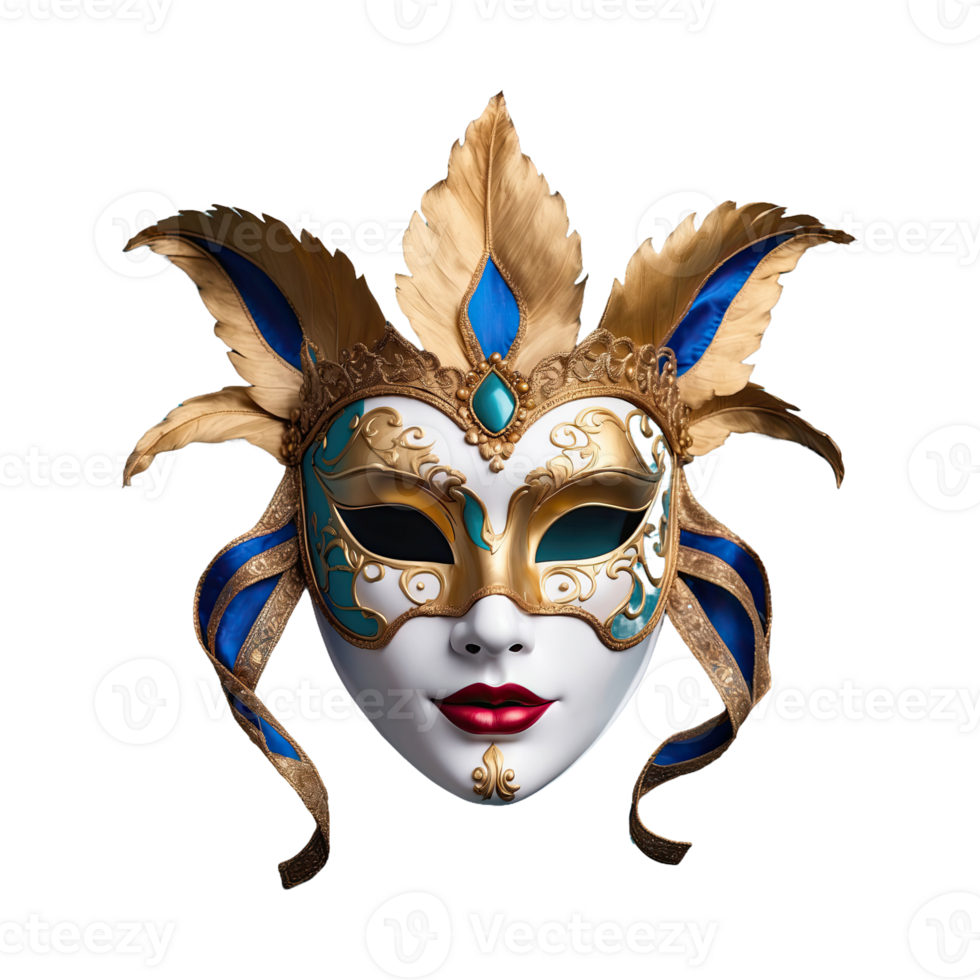 AI generated Venetian Mask isolated on transparent background png