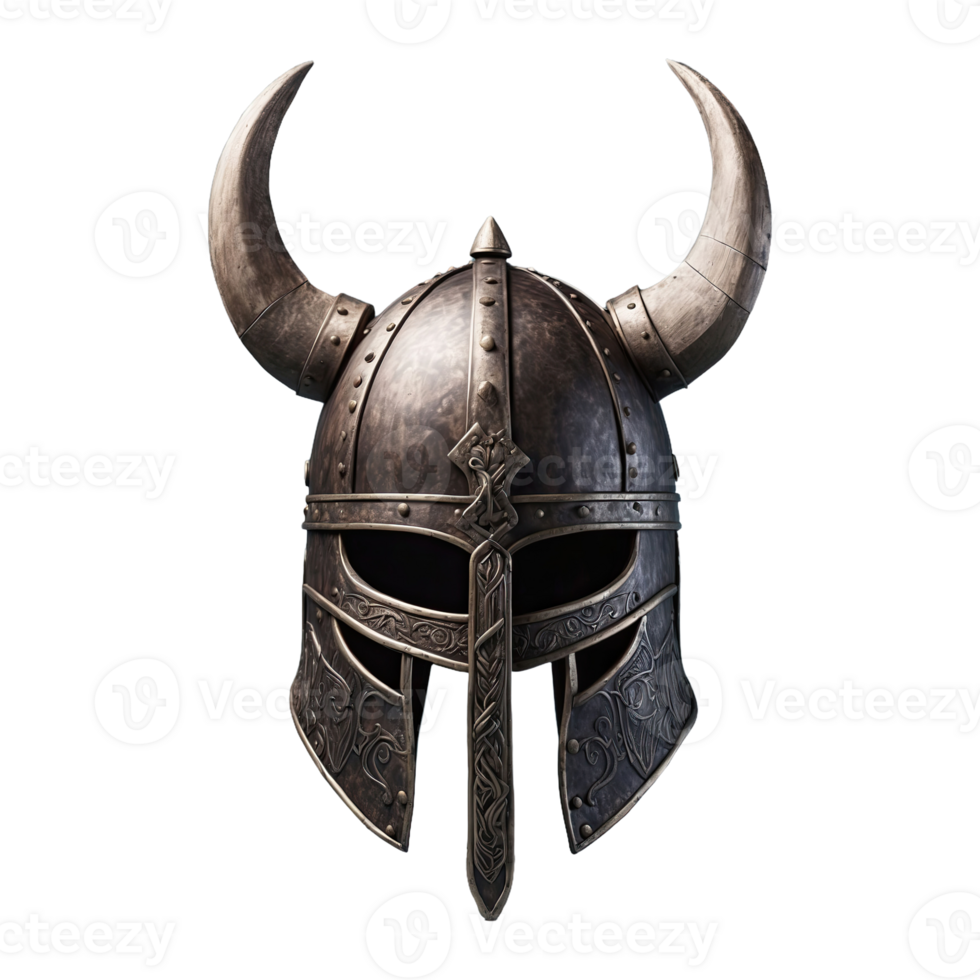 ai generado vikingo casco aislado en transparente antecedentes png