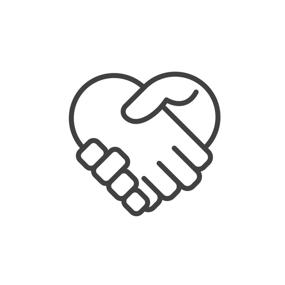 handshake icon. sign for mobile concept and web design. outline vector icon. symbol, logo illustration. vector graphics.