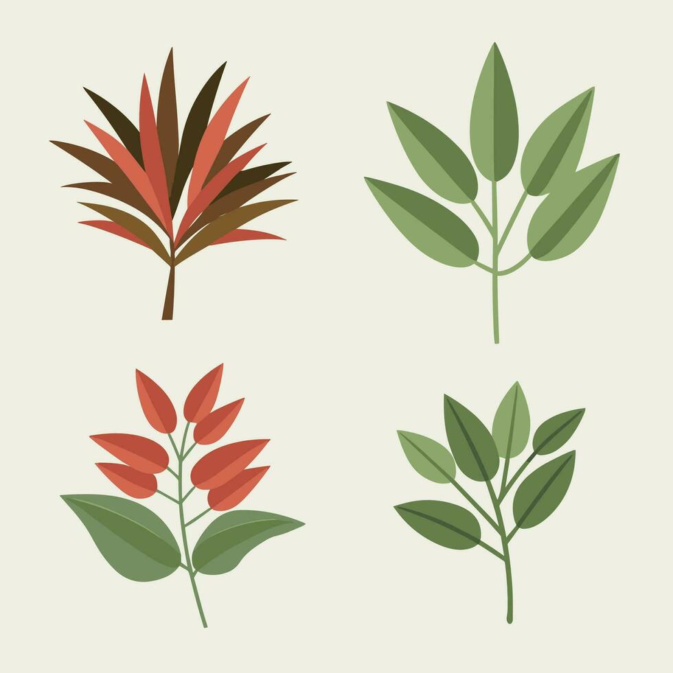 set of leaves vector