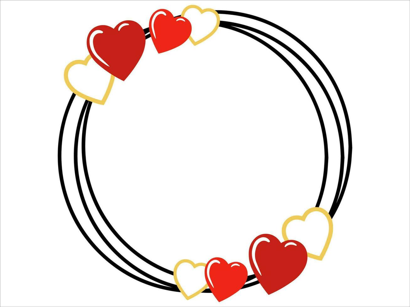 Valentine Heart Frame Background Illustration vector
