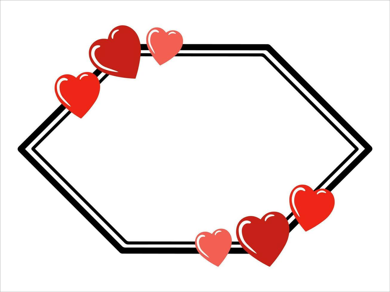 Heart Frame Background Valentine Day vector