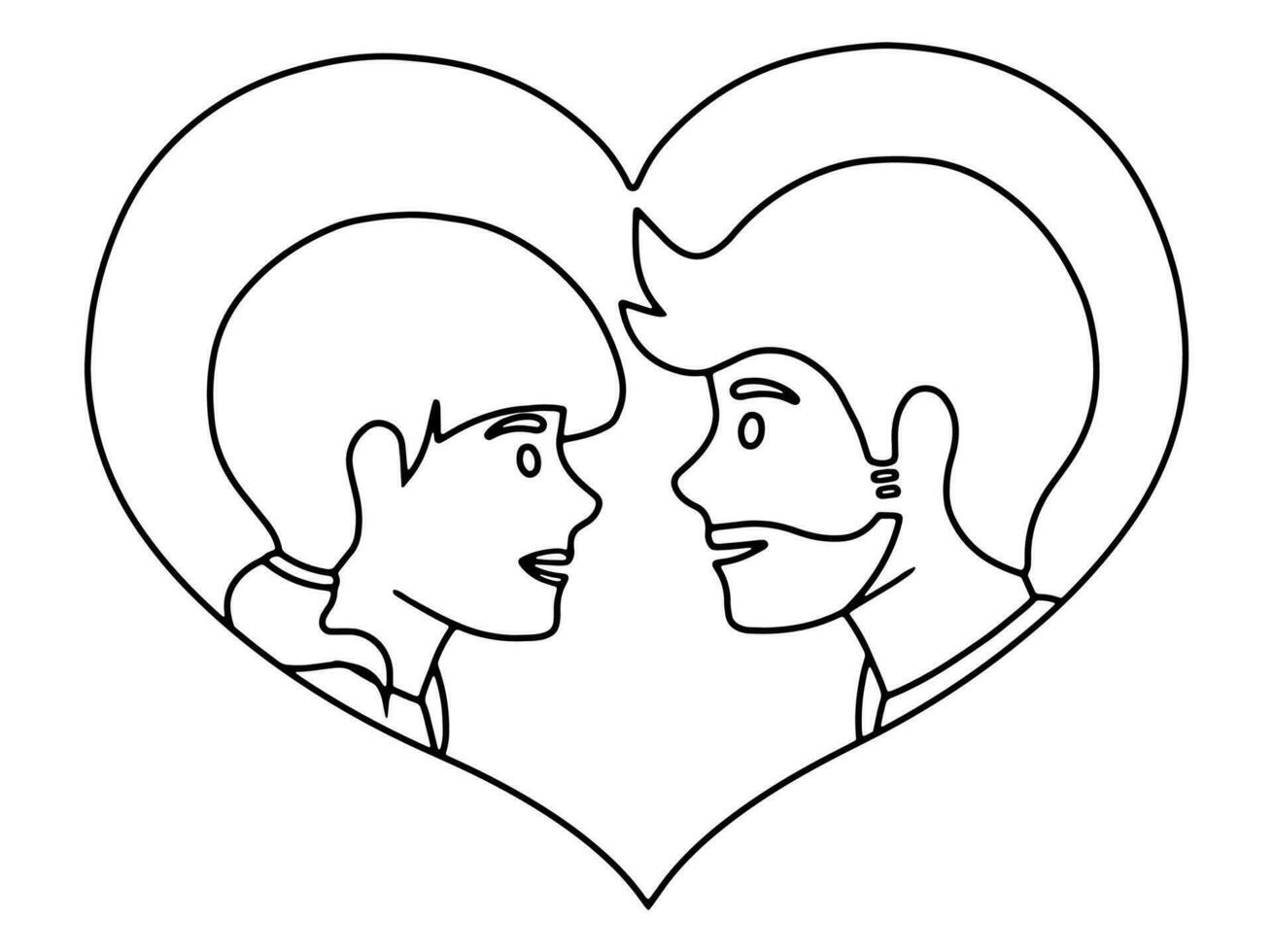 romántico masculino y hembra avatar personaje vector