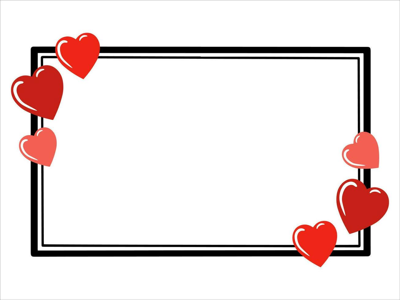 Valentine Frame Heart Background Illustration vector